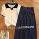 
Yanlifen (yanlifen) European new summer outfit 2025 new style dressing clothes loose white ice silk t-shirt t-shirt two-piece suit women's clothing white top + pants M [100-110Jin[Jin equals 0.5 kg]]