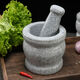 Garlic masher stone stone garlic mortar garlic masher garlic masher household grinding bowl stone mortar diameter 8 cm polished garlic masher with lid