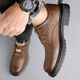 Pang Donglai DL Zapatos para hombres 2025 Spring New Genuine Leather Breathable Casual Shoes de cuero espesas Sombrosa Toe Big Toe Work Shoes 9908 Black Plus Fleece Style 42