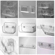 Acrylic wall-mounted storage box desktop wall-mounted acrylic transparent storage box cosmetic mirror cabinet bathroom work station text 4877.U-port transparent basket-medium length 1 with two pairs of mother and child buckles PE