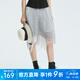 S.Deer San Dior Elastic Broidered Mesh Broidered Mesh A-Line Long jupe S222D1105 White / 9b S 160