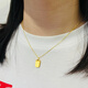 Libiao Wushi brand pendant pure gold 999 gold pendant pure gold necklace 5D hard gold gift for girlfriend Wushi brand pendant about 0.3g - free silver necklace (gold 0.3g