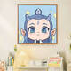 Ilusión Q Versión de Nezha: La pintura al óleo de mar del Child de Devil Child Diy Ao Bing Nezha Cartoon Animación 2025 Pintura al óleo hecha a mano Nezha J1047 20*20cm Madera maciza Marco interno Inter