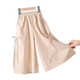 Girls' pants in summer thin medium and large children's unique and beautiful loose wide-leg pants children's fashionable seven-point Yamamoto pants, taro purple 160