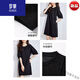 ROMON high-end European station large version loose lazy style mid-sleeved T-shirt dress is super popular this year's popular skirts. High-end brands + black + top ten brands of women's clothing M