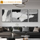 Decoración de la sala de estar Pintura de sofá blanco y negro Fondo de pared Pintura colgante Luz de lujo Artístico Atmosférico Nuevo estilo Pintura de pared Patrón mural JD11967 Izquierda y derecha 70*90 Middle 120*90