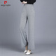 Pierre CARDIN (PIERRE CARDIN) middle-aged m mother wide-leg pants summer thin casual pants loose new straight middle-aged elastic large-size women's pants houndstooth 2687 early summer thin XL 80-95Jin [Jin equals 0.5 kg]