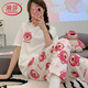 浪莎轻奢睡衣女款纯棉夏季短袖长裤夏天薄款夏款玉桂狗春秋可爱家居服 JZM-6625爱心 2XL