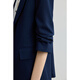 LILY2025 new autumn women's retro temperament three-quarter sleeve waist waist professional commuting high-end suit jacket 411 Navy S