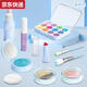 接运猫外贸儿童过家家仿真化妆品玩具公主女孩梳妆镜子口红眼影收纳箱包 蓝色彩盒装