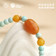 Potala Palace Turquoise Bracelet with Beeswax Date Beads 925 Silver Dharma Eye Spacer Bracelet for Men and Women as a Birthday Gift for Girlfriend