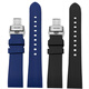
GIOIO Guzun Watch Strap Original Silicone Waterproof Sweat-proof Pin Butterfly Cuff/6193 Accessories Leather Chain Black Blue 20 [Fluoroelastic] Brown + Gold Butterfly Cuff Strap Interface Width -19mm