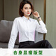 LA海澜之家（HLA）同款）春季女士长袖衬衫韩版修身暗门襟白色衬衣 15604蓝色斜纹V领 37
