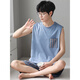 Yalu Modal Men's Pajamas Summer de verano 2024 Nuevo set de ropa de seda de seda de hielo de color grande de manga corta y ropa de ropa para el hogar de otoño nshzy-12026 L (adecuado para el peso de 100-130 Jin [Jin equivale a 0.5 kg])
