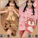 SMVP Pyjamas Kapibala Kurzärärmische Mädchen runden Hals Sommer Dünne hochwertige süße Heimkleidung Set 2025 Neues Modell 694 Kapibala + 699 Graffiti Smiley Face 5xl [200-240jin [Jin gleich 0,5 kg]]