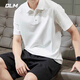 GLM短袖t恤男透气夏季翻领polo衫速干T恤冰丝感休闲运动上衣黑色2XL