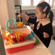 Korean ins children's dishwasher toys baby simulated kitchenware children washing vegetables and playing house dishwasher pool boy and girl red