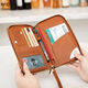 Popular new RFID passport clip air ticket storage certificate bag zipper long wallet multifunctional travel passport bag brown