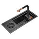 Assas cup washer sink, sink, mid-island bar, small single-slot stainless steel nano black invisible kitchen wash basin with cover 6227NX-set meal 2-4061 lifting faucet