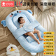 Xin'an's bed, middle bed, baby, newborn baby, anti-shocking and comforting the slope sleeping mat on the bed, bionic floor-to-ground wake-up artifact, gift box - small elephant bed + slope pad + toy stand + palm [Odd to buy and order to get a special cool mat for the middle bed]