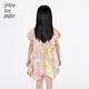 jnby by JNBY新款江南布衣童装A型圆领短袖中长款连衣裙25夏女童1P4G11960 690/杂粉 图案随机 150 cm