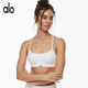 ALO YOGA American sports bra suspender bra halter neck women's AL-O same style running fitness yoga back Pilates A suspender bra white S with chest pad
