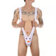 Men's thong cosplay high-cut one-piece thong men's Christmas gay underwear snowman cartoon white one size