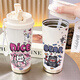 Haowangde Ghost Peripheral Water Cup Thermos Strohhalm Männer und Frauen hochwertiger Sport mit großer Kapazitätsbecher Water Cup Caffe BXAB13791 Ghost 520 ml Single Cup [316 Edelstahl-Innenliner]