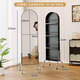 Millennium Washington Removable Mirror Full-length Mirror Ancient Style Storage Magazine Rack Floor-standing Book and Newspaper Storage Rack Rotating Dressing Mirror Black