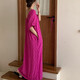 Gtyuwvg Long Cotton Silk Nightgown New Summer Style Style Lazy Fashionable Polka Dragon Dragon Fruit Couleur de poche Robe de ceinture 8805-BAICO TEA