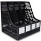 Deli 9848 four column file frame office information rack file column 4 link file basket file rack blue 325*262*313mm