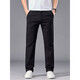2025 Nouveau pantalon décontracté à la taille à moitié élastique pour hommes pantalon de coton pur droit d'âge moyen d'âge moyen Spring et été gris clair 6621 28