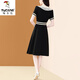Specht Little Duftstil Puppenkragenkleid für Frauen 2025 Sommer Neue Temperament Schwarze Kurzarm Taille Slim A-Line Rock Black S Vorgeschlagene 80-95