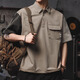 Jeep Spirit Echt Jeep High-End-Kurzärärmel-Herrenarbeit T-Shirt T-Shirt Herren kontrastierende Farbe Spleißen Polo-Hemd Herren Kühltrocknen Tops Herren Z838 Dunkelgrün T-Shirt XL Code 140-160jin [Jin gleich 0,5 kg]