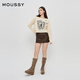 
Moussy2025 early autumn new dark gothic pattern short knit sweater sweater for women 028IAZ70-1019 013 ivory color equal size