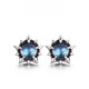 DL 1998 Fat Donglai same style moonstone earrings silver blue polar star men's trendy women's unisex couple's ears one pair