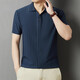 Kooshi Luxury Ice Silk à manches courtes T-shirt Men's Stripped Top 2025 Summer Casual Half-Sheeve Polo Men's P683 Purple M 48 [90-110Jin [Jin est égal à 0,5 kg]]]