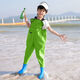 Raft core wading pants for children and girls, one-piece water-proof clothes for kindergarten, children's rain boots, men's fishing rain pants, children's suspenders (elastic waist design) (blue), one size fits all 1 piece 21-shoe inner length-14.5 cm