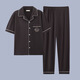 
QLTQZQ men's pajamas men's short-sleeved summer thin cotton teenage pajamas men's plus size spring and summer home clothing set G3884 blue (short-sleeved) 185 2XL [recommended 140-160Jin [Jin equals 0.5 kg]]