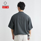 Kuraishi Kazuki old money style Henry collar short-sleeved shirt men's summer 2025 new Japanese light luxury loose casual shirt trendy brand blue gray XL 140-160Jin Jin equals 0.5 kg