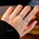 Meliades Love Together S999 Sterling Silver Ring Light Luxury Micro-Inlaid Zirconia Couple Ring Valentine's Day Ring Platinum Women's Ring/999 Opening Adjustable