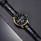 Genuine men's watch, high-end casual quartz watch, simple temperament, men's watch strap, high-looking Roman fashion watch, black sports model