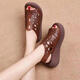 Yierkang Retro hohlen Sandalen für Frauen im Sommer Neue Dick-Soled-Schwamm-Kuchen-Mutter-Fischschuhe Mund Schuhe Fersenstil ethnisch im mittleren Alter und ältere Frauenschuhe braun 40