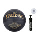 斯伯丁（SPALDING）斯伯丁 NEVERFLAT系列 PU篮球 抓握感强 黑金色 7号训练男女同款 7号球+反光抽绳背包