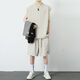 Brangdy2025 Neuer Sommer Boy Casual Sports -Anzug Trendy vielseitig gutaussehender junger Mann hübsches Set 5155 Grau L.