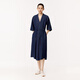 Moins 2024 Nouvelle robe à manches courtes 2O4G13820 993 Denim Deep Blue XS
