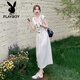 
Playboy (PLAYBOY) white beautiful temperament big heroine dress for women 2025 summer new waist-hugging sleeveless shirt skirt white L