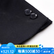 Hongdu woolen coat men's mid-length wool thickened jacket stand tie fur collar Black and blue HYM3351-10 L 175/92A