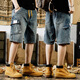 Yiling Yibeis neuer amerikanischer Casual Denim Shorts Herren Sommer Lose Fat Man Trendy Retro große mittelgroße Hosen 9926 Blau 28 Geeignet für 90-105 Jin [Jin ist 0,5 kg]