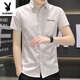 Playboy (Playboy) Casual und vielseitig Pendler Sommer-Kurzärmel-Hemd koreanischer Stil Schleicher Geschäft Casual Thin Atmable Hemd 844 Khaki XL 120 bis 140 Jin [Jin ist gleich 0,5 kg]